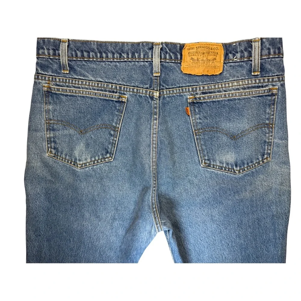Levis 517 Orange Tab 80s Vintage Jeans Mens 37x30 Blue‎ Worn Bootcut USA Made